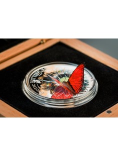 BUTTERFLY 3D Exotic Butterflies Cymothoe Hobarti Silver Coin 1000 Shillings Tanzania 2016