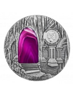 Niue 2015 $2 Crystal Art IV Mysteries of Hogwarts 2 Oz Silver Coin Agate Window