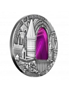Niue 2015 $2 Crystal Art IV Mysteries of Hogwarts 2 Oz Silver Coin Agate Window