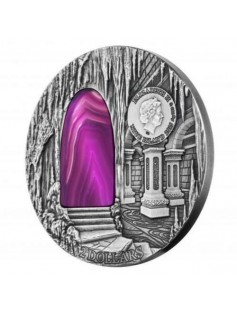 Niue 2015 $2 Crystal Art IV Mysteries of Hogwarts 2 Oz Silver Coin Agate Window