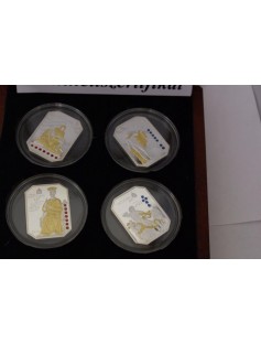 Cook Islands 2009-2011 4x5$ Vatican Art 4 Silver Coin Set with Swarovski