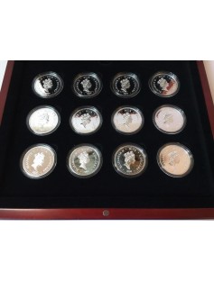 Niue 2009 12x2$ Twelve Days of Christmas12x 25 gr Silver Proof Coin Set