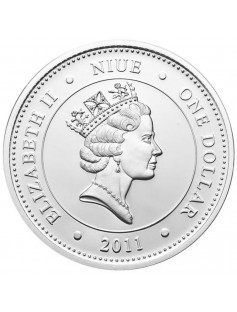 Niue 2011 2$ Love is Precious Pink Flamingo1 Oz Silver Proof Coin