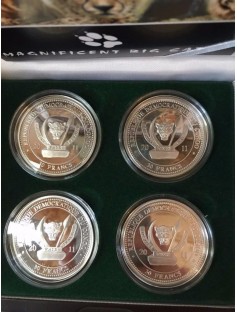 Republique du Congo 2011 4x30 Francs Magnificent Big Cats 4x20g Silver Coin Set