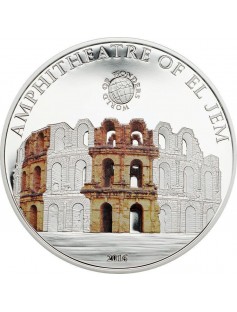 Palau 2016 5$ World of Wonders-Amphiteatre of El Jem Silver Coin