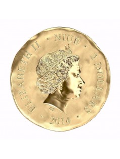 Niue 2014 $2 Orthodox Shrines St. Panteleimon 1 Oz Silver Gilded Coin LIMITED!!!