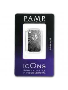 PAMP Icons Suisse 10 Gram 999 Silver Pendant Suisse ingot Cobra Skin
