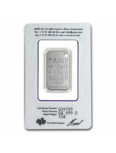 PAMP Icons Suisse 10 Gram 999 Silver Pendant Suisse ingot Cobra Skin