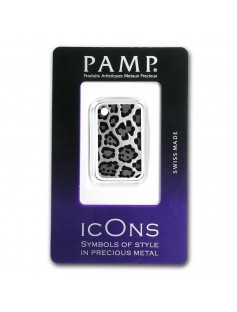 PAMP Icons Suisse 20 Gram 999 Silver Pendant Suisse ingot Leopard Skin