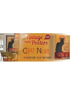 Niue 2015 $1 Vintage Mini Posters - Le Chat Noir Limited 1/2 Oz Silver Coin
