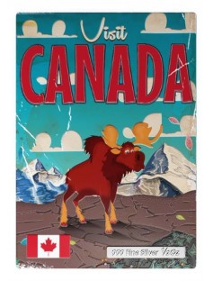 Niue 2015 $1 Vintage Mini Posters - Visit Canada Limited 1/2 Oz Silver Coin