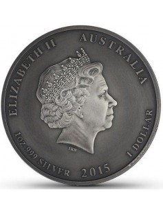 Australia 2015 1$ Silver Year of the Goat 1 Oz Ruthenium Silver Coin