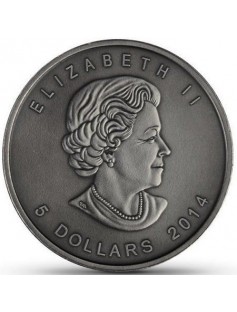 Canada 2014 5$ Silver Eagle 1 Oz Ruthenium Colored Edition Silver Coin