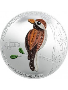 Cook Islands 2017 2$  BIRD Quilling Art Silver Coin 