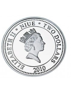 Niue 2010 2$ Vladimir Vysotsky 1 Oz .999 Proof Silver Coin Famous Russian Singer