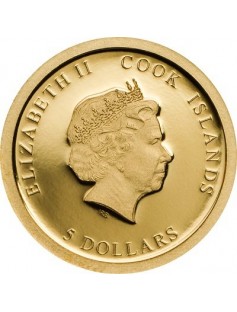 Cook Islands 2017 5 Dollars 100th Anniversary of Graf Zeppelin  .999 Fine 0.5g Gold Proof Coin