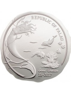 Palau 2017 1 Dollar Sand Dollar  .999 Fine 1oz.  Proof Silver Coin