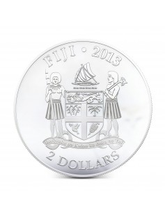 Fiji 2013 Wild Cat FELIS MARGARITA Sand cat Dogs & Cats 1 Oz Proof Silver Coin