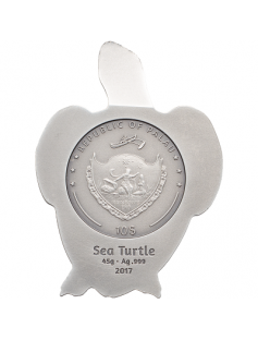 2017 Palau Sea Turtle 45 g Silver Antiqued $10 Coin