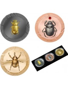 Cook Islands 2017 $5 Scarab Selection 3oz Silver Proof Coins Set