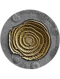 Niue 2017 $2 Evolution of Earth - Nummulites 2oz High Relief Silver Coin Gilding