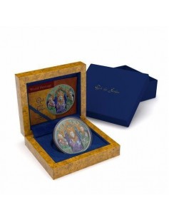 Niue 2014 $5 World Heritage God Of Father 2 Oz Gilded Silver Coin