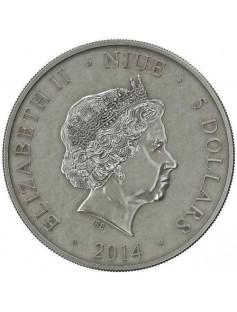 Niue 2014 $5 World Heritage God Of Father 2 Oz Gilded Silver Coin