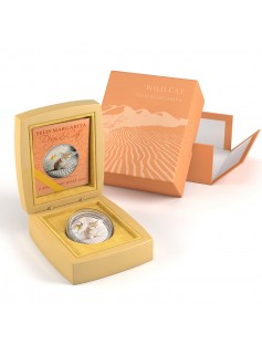 Fiji 2013 Wild Cat FELIS MARGARITA Sand cat Dogs & Cats 1 Oz Proof Silver Coin