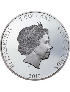 Cook Islands 2017 5$ ANONYMOUS 3D GUY FAWKES MASK HISTORIC 1oz Silver coin