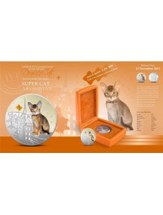 Fiji 2013 Super Cat III The Abyssinian Dogs & Cats Series 1 Oz Proof Silver Coin