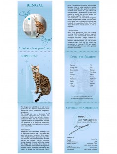Fiji 2013 Super Cat II The Bengal Dogs & Cats Series 1 Oz Proof Silver Coin