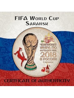 2018 Russia 3 Rubles FIFA World Cup in Saransk 1 oz Silver Coin