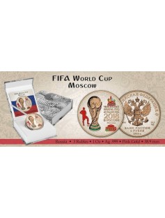 2018 Russia 3 Rubles FIFA World Cup in Moscow 1oz Pink Gold Silver Coin PRESALE