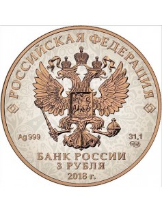 2018 Russia 3 Rubles FIFA World Cup in Samara 1 oz Silver Coin