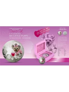 Fiji 2013 My Little Puppy YORKSHIRE TERRIER Dogs & Cats 1 Oz Proof Silver Coin