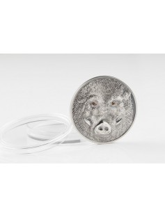 Mongolia 2018 500 Togrog Wild Boar – Sus scrofa 1 oz Silver Coin