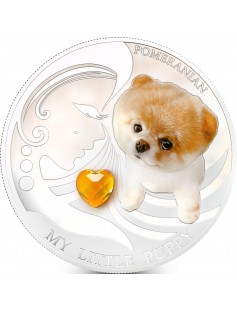 Fiji 2013 My Little Puppy II POMERANIAN Dogs & Cats Series1 Oz Proof Silver Coin
