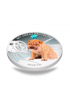 Fiji 2013 My Great Protector IV Shar Pei Dogs & Cats 1 Oz Proof Silver Coin