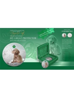 Fiji 2013 My Great Protector III Weimaraner Dogs & Cats 1 Oz Silver Coin