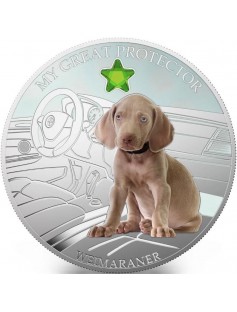 Fiji 2013 My Great Protector III Weimaraner Dogs & Cats 1 Oz Silver Coin