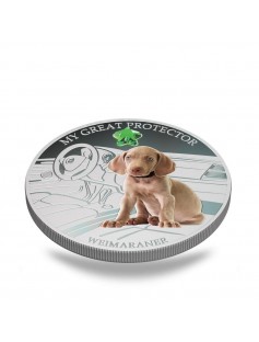 Fiji 2013 My Great Protector III Weimaraner Dogs & Cats 1 Oz Silver Coin