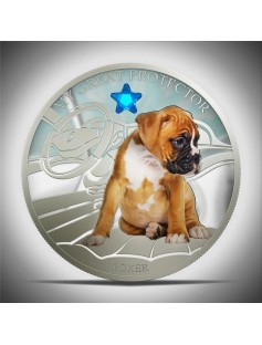 Fiji 2013 My Great Protector The Boxer Dogs & Cats 1 Oz Proof Silver Coin