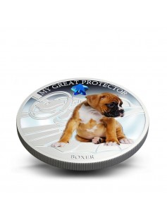 Fiji 2013 My Great Protector The Boxer Dogs & Cats 1 Oz Proof Silver Coin