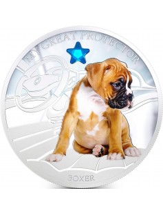 Fiji 2013 My Great Protector The Boxer Dogs & Cats 1 Oz Proof Silver Coin