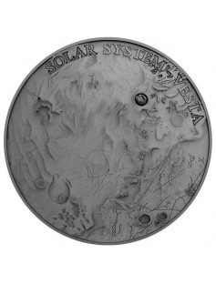 Niue 2018 $1 Solar System - Vesta NWA 4664 Meteorite 1 Oz Antique Silver Coin