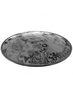 Niue 2018 $1 Solar System - Vesta NWA 4664 Meteorite 1 Oz Antique Silver Coin