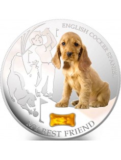 Fiji 2013 My Best Friend IV English Cocker Spaniel Dogs & Cats 1 Oz Silver Coin