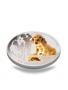 Fiji 2013 My Best Friend IV English Cocker Spaniel Dogs & Cats 1 Oz Silver Coin