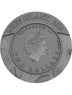 Niue 2018 $2 Evolution of Earth - Ammonoidea 2 Oz High Relief Silver Coin