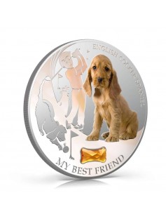 Fiji 2013 My Best Friend IV English Cocker Spaniel Dogs & Cats 1 Oz Silver Coin